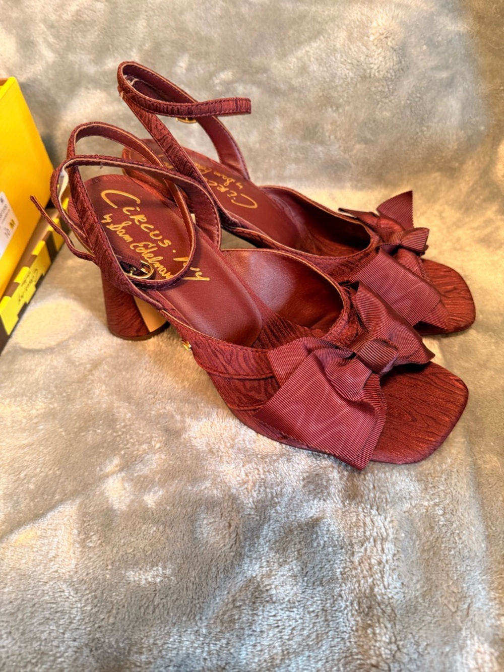 Circus by Sam Edelman Spiced Plum Bow Slingback Block Heels